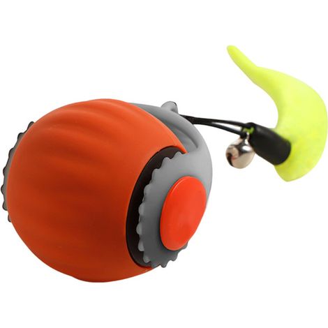 Interaktiver Katzenball, automatisches Hüpfen, wiederaufladbares Silikon (orange)