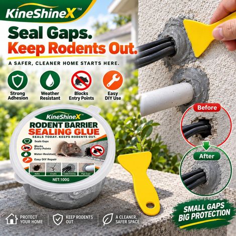 KineShineX Home Rattensicheres Dichtmittel für Wandrisse und Rohrdurchführungen, Küche & Bad (1/4)