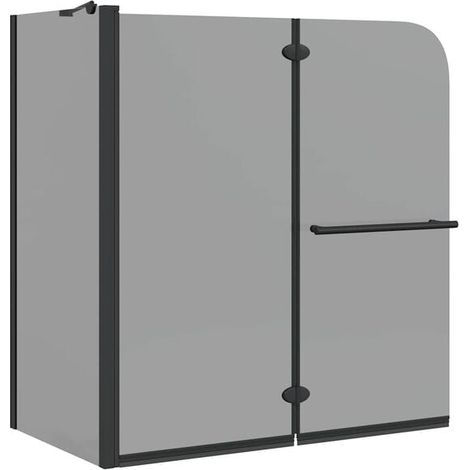 Enceinte de douche pliable (deux pièces), transparente foncée (1/5)