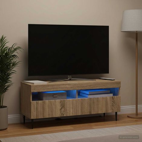 Irovami LED TV Stand Oak Engineered Wood (1/5)