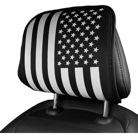 Housse Appuie-Tête Voiture Avec sangle élastique déco intérieur drapeau US (1/4)