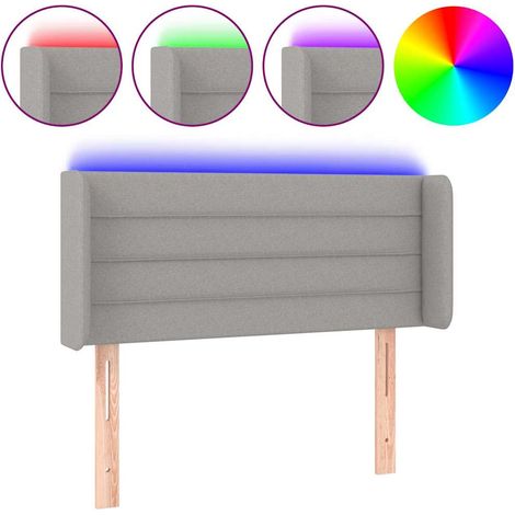 Maison Exclusive - LED Kopfteil Hellgrau 103x16x78/88 cm Stoff (1/5)
