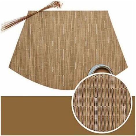 Lot de 7 Set de Table en Forme de Coin 1 Rond Central en Vinyle Lavable résistant à la Chaleur Tapis de Table(Tan Bambou)-Fei Yu (1/3)