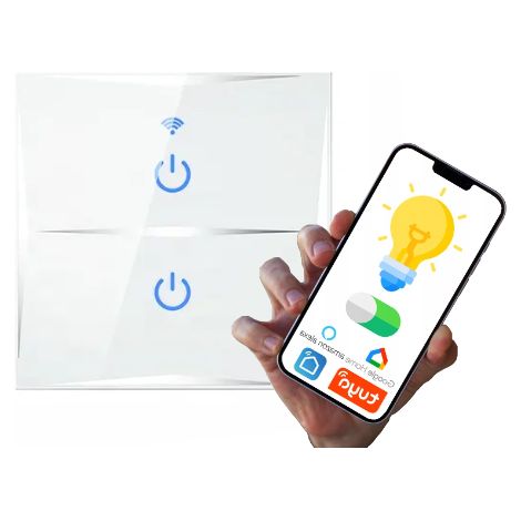 Interruptor de luz WiFi KS601 de 2 v铆as, blanco