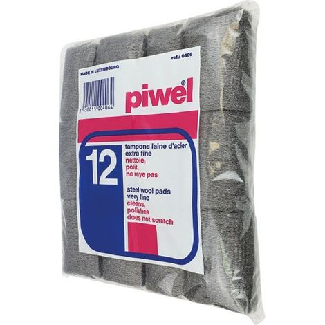 Schleifvlies aus Edelstahl, extrafein, Grade 00, 12 Stück – Tampel