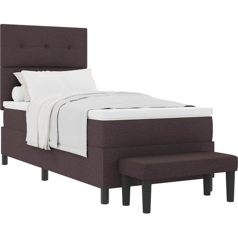 Maison Exclusive - Letto a molle con testiera Marrone Scuro 80 x 200 cm Tessuto (1/5)