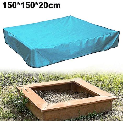Wasserdichte Sandkastenabdeckung, Sandkastenabdeckung, Sandkastenabdeckung für Spielzeug – 150 x 150 x 20 cm – Himmelblau