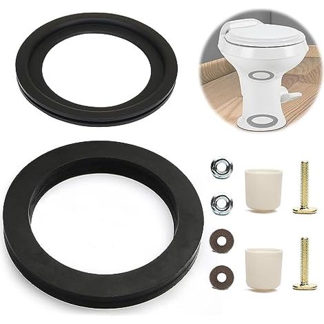 Kit de joint pour toilettes de camping-car, Joint de chasse d'eau, Garniture,适用于 toilettes 300/310/320, Kit combiné 2 en 1, 385311652 et 385311658 (1/5)