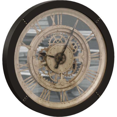 Reloj de Pared para Salón y Comedor Ivy, Diseño Contemporáneo, Color Negro 61 cm, Estilo Moderno (1/5)