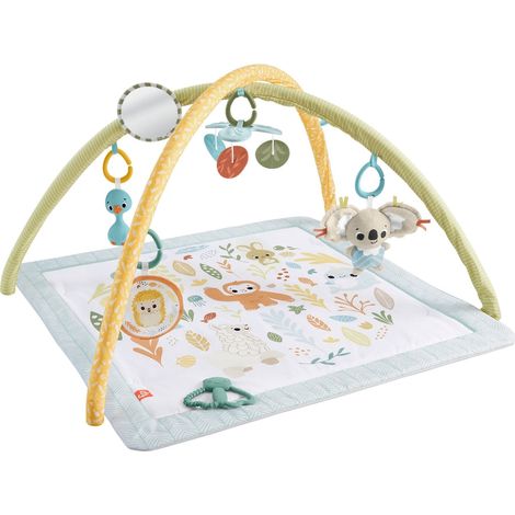 Fisher-Price - Palestrina multisensoriale per neonati, tappetino con arco e 6 giochi portatili e sensoriali inclusi, tra cui sonaglini e dentaruoli, giocattolo per bambini, 0+ mesi, HRB15 (1/5)