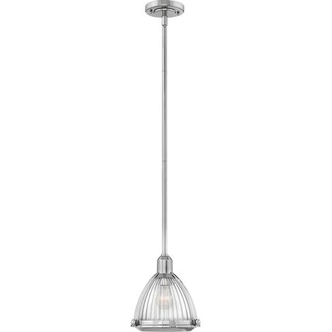 Sospensione Contemporanea Elroy Acciaio Nichel Lucido Vetro 1 Luce E27 (1/5)