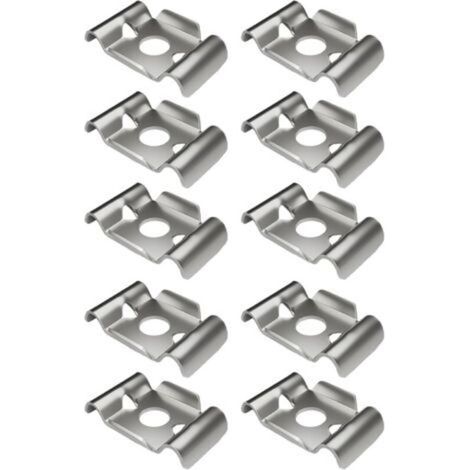 Attaches Pour Grillage  Acier Inoxydable 10 Pièces Attache Pour Fil Rigide  Support Étagère & Fixation Extérieur Jardin Cour Ferme Allée Terrasse