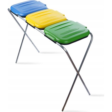Aga Supporto per sacchi della spazzatura 3x120 l Giallo, Blu, Verde