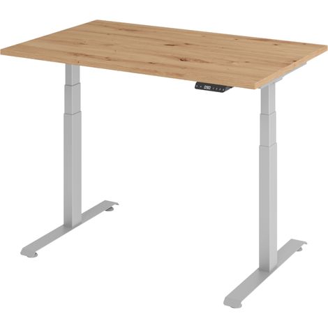 bümö Schreibtisch elektrisch Lite Rechteck: 120 x 80 cm Asteiche