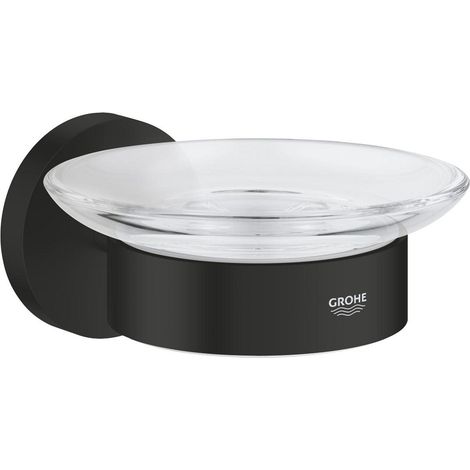 Start porte-savon mural en verre avec support et fixations cachées, noir mat (G411932430) (1/3)