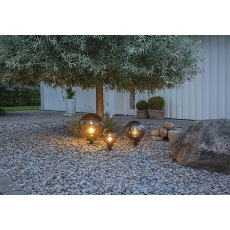 Lampada da esterno, lampada da terra, lampada da giardino, E27, picchetto da terra, nero, plastica, H 44 cm (1/5)