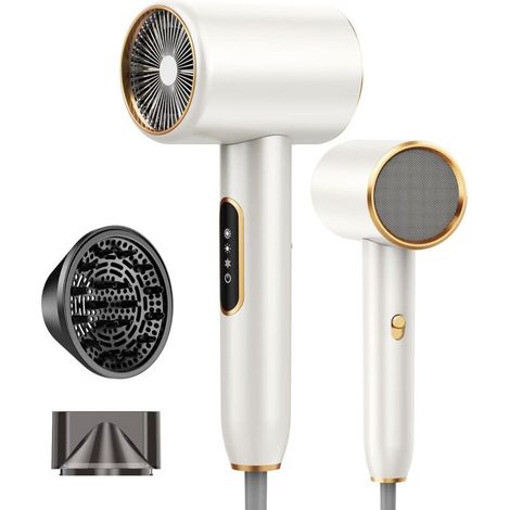 Sèche-cheveux Professionnel Ionique, Seche Cheveux 2400W Séchage Rapide, Hair Dryer Puissant et Léger, 3 Températures 2 Vitesses, avec Seche Cheveux Diffuseur Boucle et Concentrateur