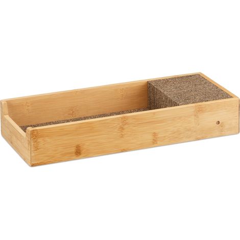 Cubertero extensible diseño práctico cocina 6,5 x 38 x 30 cm de bambú natural 130006180 (1/4)