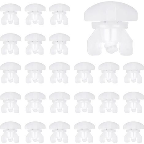 Gardinenschienenrollen, 20 Stück Gardinenstangenstopper, Endkappen für Gardinenstangen, Kunststoff-Gleiter für Gardinenschienen, Ersatzteile (1/5)