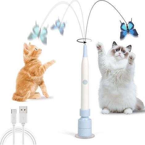 Katzenspielzeug mit Schmetterling Elektrisches Katzenspielzeug Wiederaufladbar Interaktiv Elektrisches Spielzeug Elektrisches interaktives Katzen (1/5)