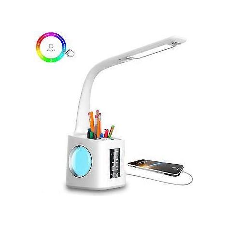 RGB-Ambientelicht mit flexiblem 360°-Schwanenhals, LED-Schreibtischlampe zum Lesen am Bett, berührungsempfindlicher Dimmer mit 256 Farbvariationen