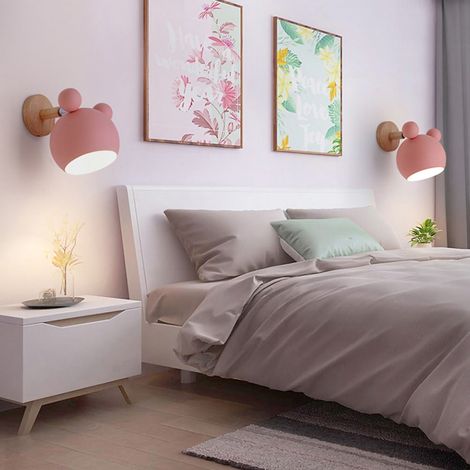 Lumur murale simple modèle cartoon quart fessier mignon joli lampe murale pour chambre sans ampoule rose (1/5)