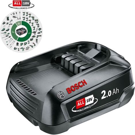 Bosch Green 18v PBA 18v 2.0Ah W-A Lithium Battery Power For All Battery Alliance (1/5)