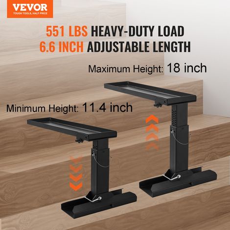 Niveleur d'Échelle, 594 x 289,5-457,2 mm, Outil de Nivellement d'Échelle d'Escalier Acier Extensible, Trémie de Pas Pliable, Stabilisateur d'Échelle Stable Facile à Utiliser pour Sol Irrégulier (1/5)