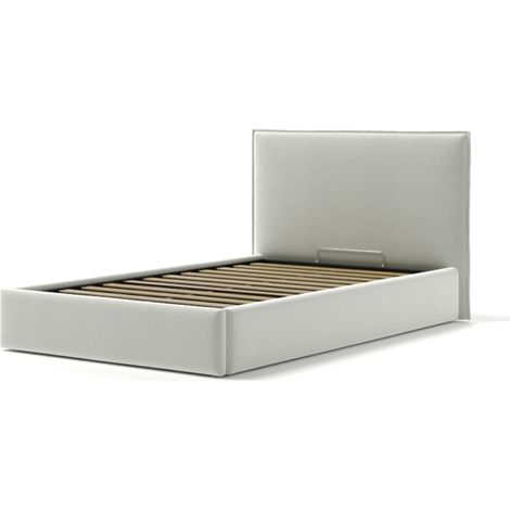 letto piazza e mezza contenitore "zoom" in tessuto bianco 120x190 cm