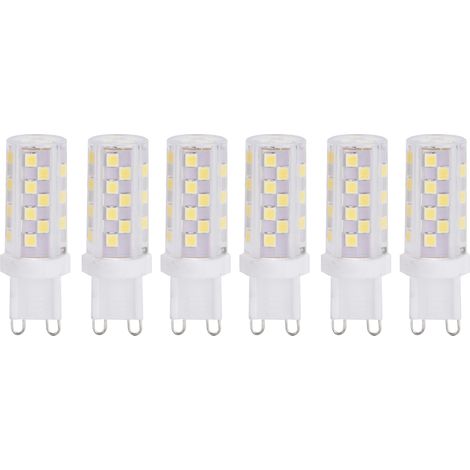 6 Ampoules G9 LED 5W Dimmables, Lumière Blanche 230V pour Lustre, Plafonnier - Maison, Bureau, Restaurant (Lot de 6)