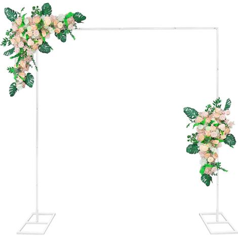 1 Arche de Mariage Réglable, Structure Carrée, Base en T, Support Décoration Fête