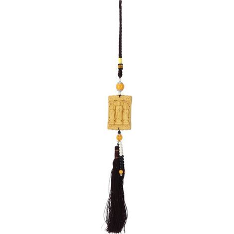 Pendentif Bouddha en Bois de Buis - Sculpture Amulette pour Voiture - Décoration Automobile Porte-Bonheur (1/5)