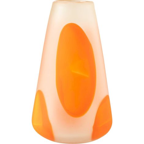 Photophore en verre orange à pois - orange foncé et transparent (1/3)