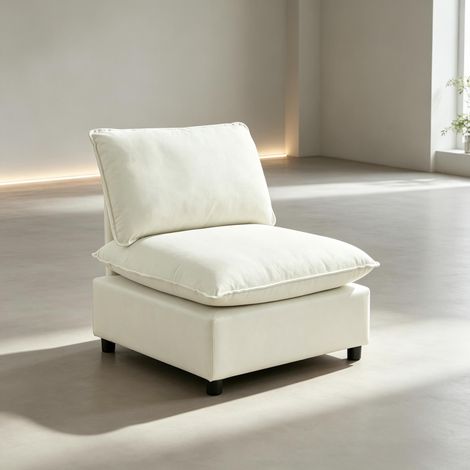 Fauteuil salon moderne 1 place avec coussins épais, grand siège confortable 146x85x78 cm (1/5)