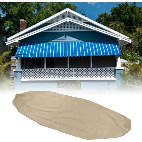 Toile de store de terrasse en tissu Oxford enduit argent 210D, imperméable, protection UV, anti-poussière, store manuel rétractable (1/5)