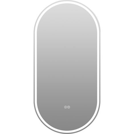 CAIziMiroir mural ovale intelligent sans cadre 60×120 cm, miroir de salle de bain tactile anti-buée