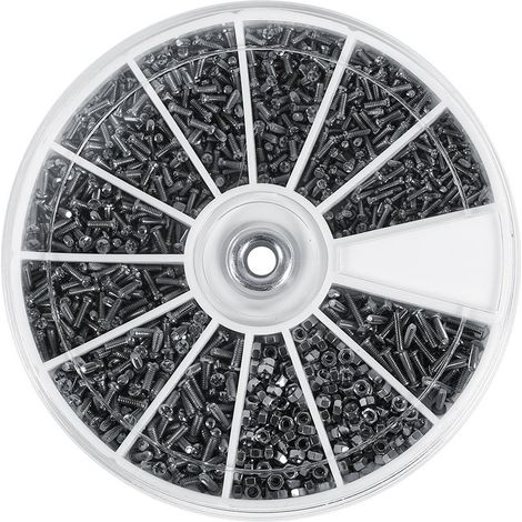 Vis Boulon en Acier Inoxydable 304 Coffret d'Assortiment 600Pcs Tête Ronde Fraisée Phillips avec Ecrous Hexagonaux (1/5)