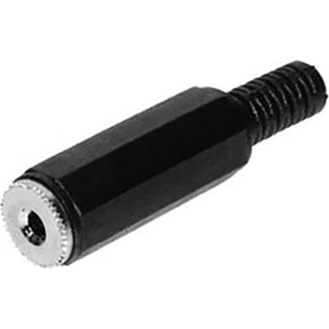 TRU COMPONENTS 1559778 Klinken-Steckverbinder 2.5 mm Kupplung, gerade Polzahl: 2 Mono Schwarz 1 St.