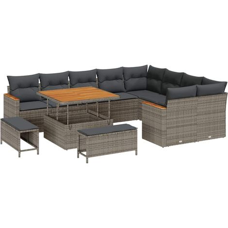 Maison Exclusive - Gartensofa-set mit Kissen mit Speicher 12 pcs