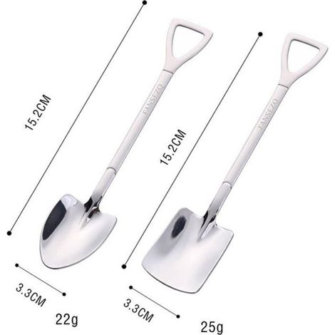 Cuillère À Pelle - Acier Inoxydable 304 - Pour Desserts Boissons Fraîches Et Glaces - Lot De 8 (1/4)