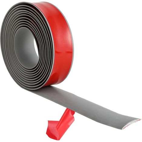 Profil de Transition de Sol Autocollant 400cm x 4cm – Seuil de Porte en PVC Sans Perçage, Barre de Transition Flexible pour Stratifié, Vinyle, Carrelage et Moquette – Gris (1/5)