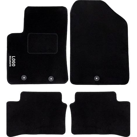 LUPEX SHOP - Tappetini auto compatibili per I10 del 2014 3 clip di fissaggio, in moquette nera, anteriori e posteriori (1/3)