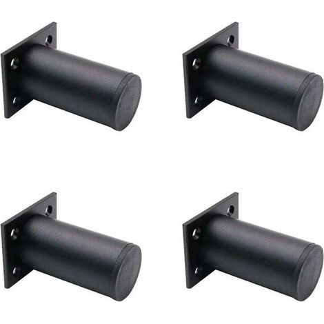 GROOFOO 4 Pieds De Meubles Réglables Noir Mat , En Alliage D'aluminium 38x80 Mm, Pied De Support Pour Canapé De Meuble (1/5)