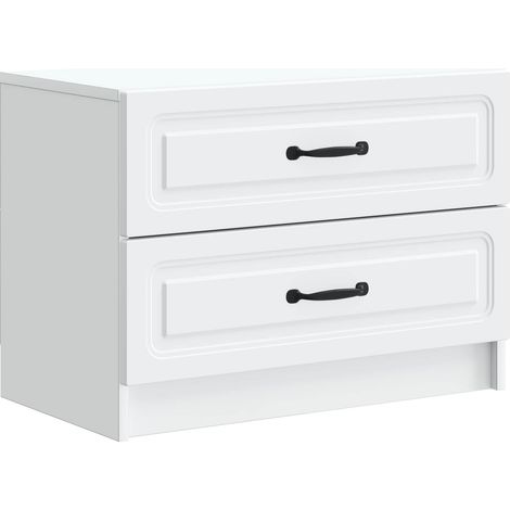 vidaXL Cabinet de chevet Blanc 62 x 34,5 x 44,5 cm Bois d'ingénierie