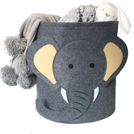 Panier à jouets pour enfants avec poignées - panier à linge - panier de rangement - panier de rangement pour jouets - panier de rangement pour chambre d'enfant - coffre à jouets - feutrine - gris (1/5)