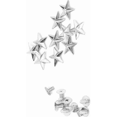 10 Stück Sternnieten aus Metall für Lederarbeiten, Taschen, Schuhe, DIY-Dekorationen (14 mm, silber) (1/5)