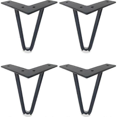 Quatre pieds de table en forme d'épingle à cheveux, pieds de meubles en métal massif épais pour tabourets, canapés, lits et armoires (Shikai) (1/5)