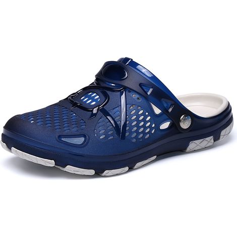 Men's Garden Clogs Mules, Non-Slip Water Shoes, Breathable Sandals, Outdoor Slippers, Beach, Shower, Blue - 40 (1/5)