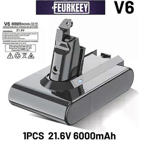 Batterie de remplacement neuve 6-8000 mAh/9800-12800 mAh compatible avec les aspirateurs Dyson V6, V7, V8, V10 et V11. (1/5)