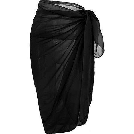 Paréo Femme Tablier de Plage – Longue Paréo Bikini Maillot de Bain Couverture Chiffon Robe de Plage Été Sexy Vacances Nager Accessoire (1/5)